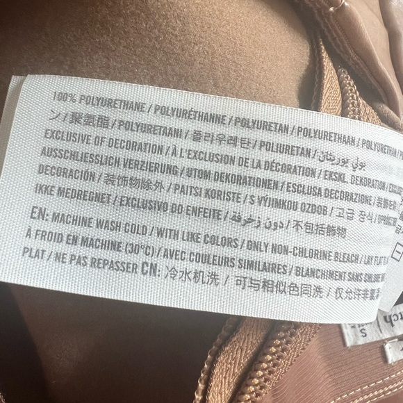 Abercrombie & Fitch Carmel Vegan Leather High waist pants Size small - Picture 6 of 6